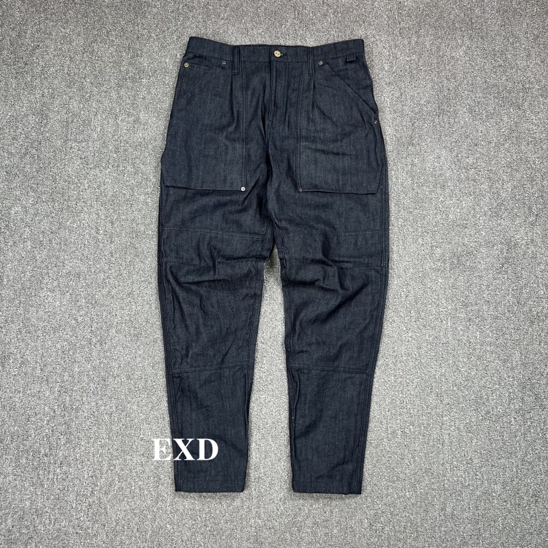 Extreme Denim 3D Cut Tapered Workwear Jeans with Zipper at the Hem, Versatile Denim Pants
