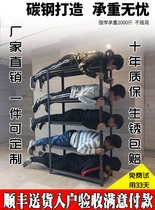 Pang Hua carbon steel kitchen shelf Floor-to-ceiling multi-layer living room Microwave oven balcony storage rack Wall Wrought iron storage rack