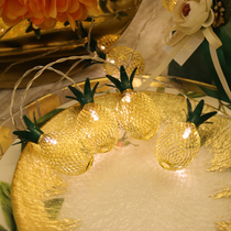 led wrought iron Pineapple lamp string ins Nordic Net red room layout bedroom creative girl heart decorative lamp lantern