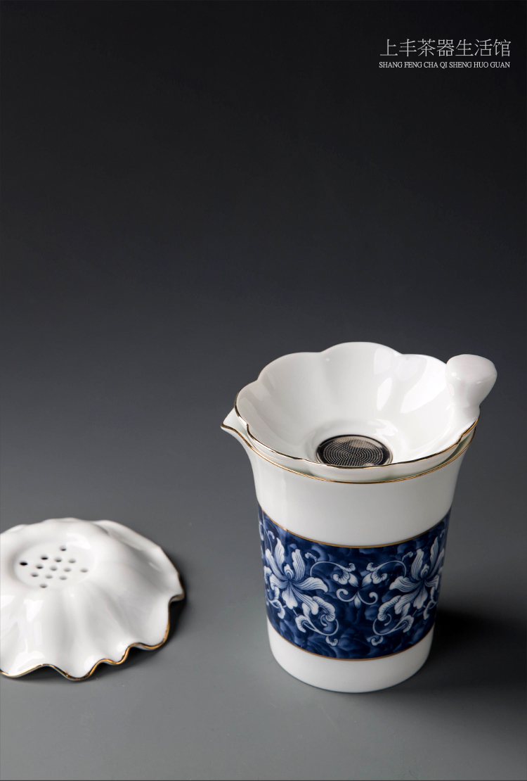 On the an abundant tea white porcelain ceramic fair keller kung fu tea set points of blue and white porcelain tea is tea and tea cup sea large cup