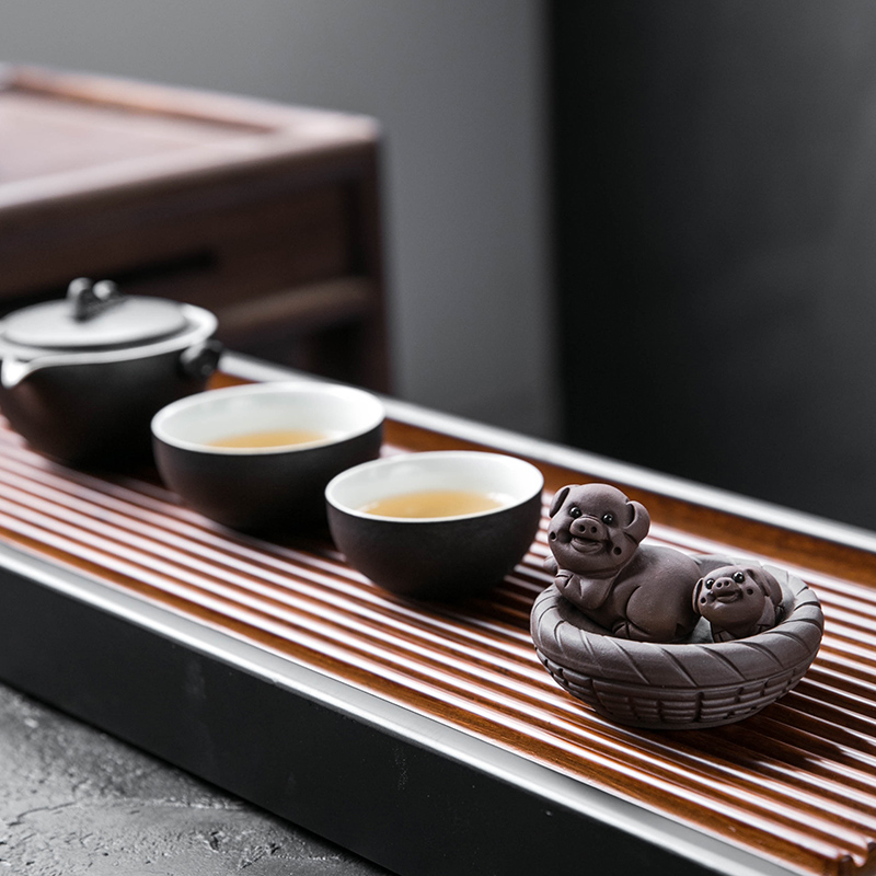 Pet feng yixing purple sand tea to keep on hand purple clay blessing pig lie prone to lie prone to the pig zhu mud fu tea play furnishing articles