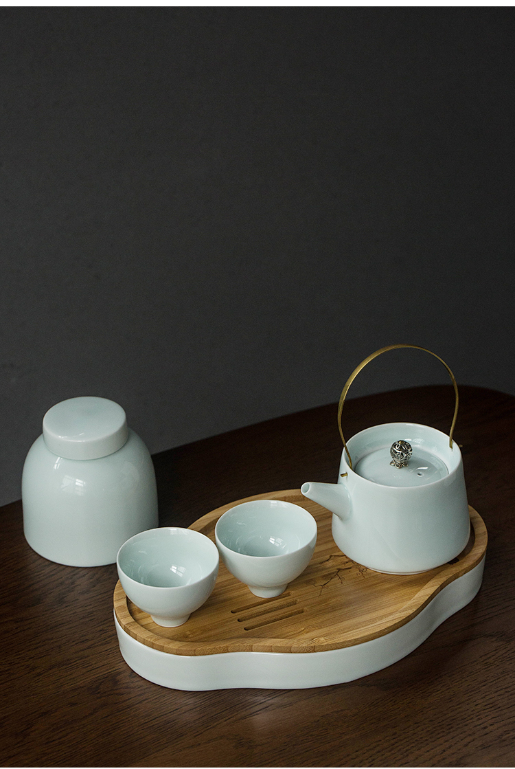 Feng we on green tea pot ceramic seal household size small storage tanks small caddy fixings celadon tea boxes