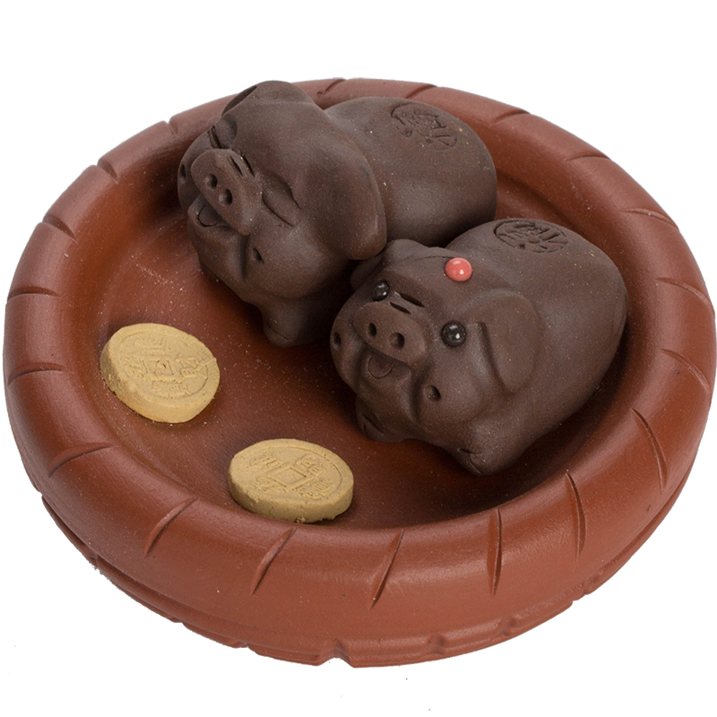 Pet feng yixing purple sand tea to keep on hand purple clay blessing pig lie prone to lie prone to the pig zhu mud fu tea play furnishing articles