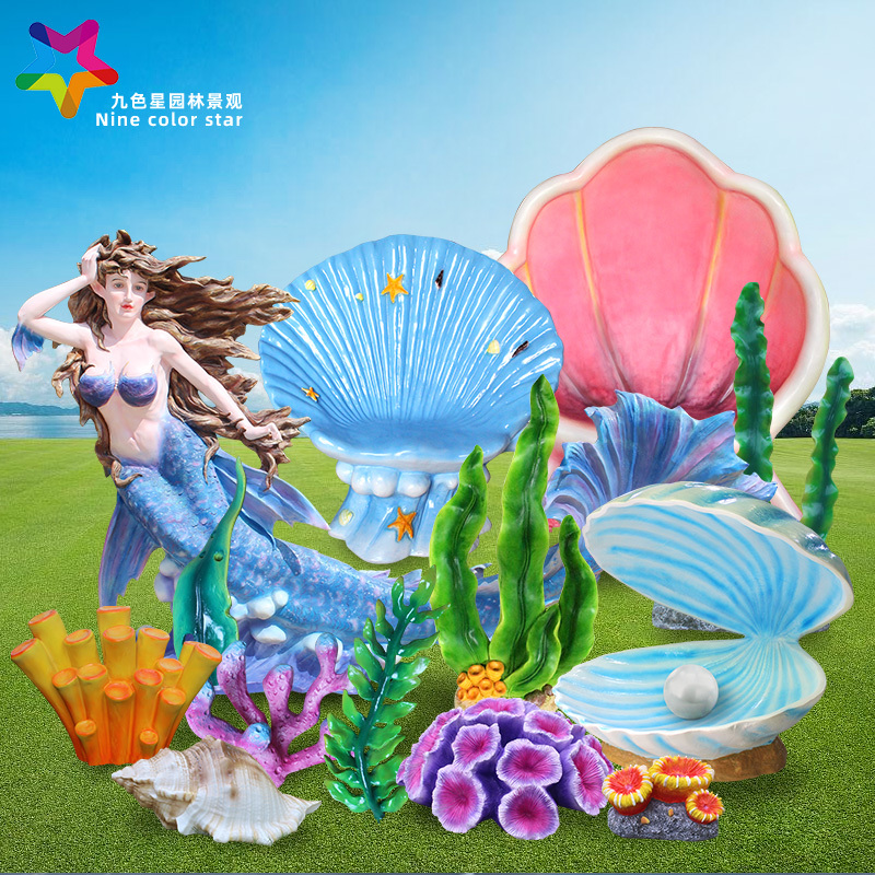 Simulated Mermaid Stage Props, Conch Shell Stools, Outdoor Garden Landscape Large Chairs, Fiberglass Sculptures