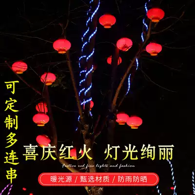 Acrylic big red with light string cage outdoor waterproof LED PLASTIC luminous Spring Festival New Year's Day hotel holiday decorative light