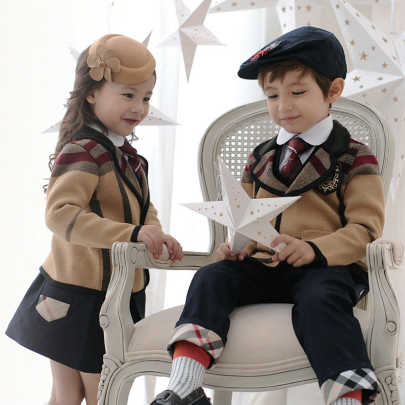 Kindergarten Garden clothes autumn and winter clothing Inren wind sweater children suit boys'primary school boys' performance class uniforms for three sets