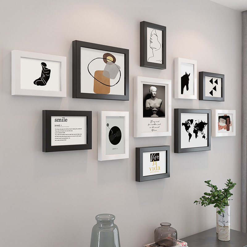 Nordic Style Living Room Photo Wall Decoration Corridor Background Wall Photo Frame Hanging Book Restaurant Room Bedroom Photo Wall-Taobao