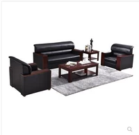 Bàn chờ ghế màu đen tiếp tân sofa văn phòng thời trang cho thuê phòng kinh tế loại da bò đồ nội thất - Nội thất văn phòng bàn nhân viên