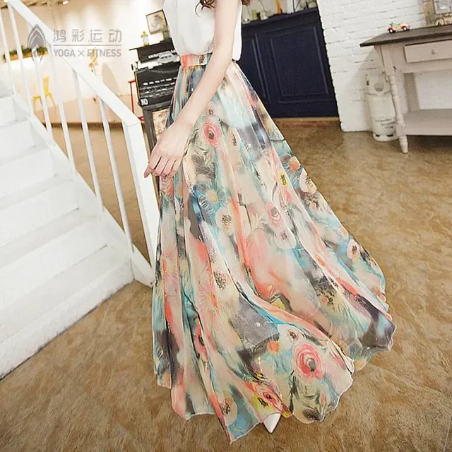 2025 new summer bohemian long skirt printed skirt