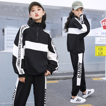 Female Great Children Autumn Clothing 2022 New 12 Girls 15 Year Old Foreign Air Sports Womens Clothing Spring Autumn 13 Girls Casual Suit Tide