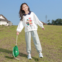 CUHK Tong Girls Suit Nets Red Money Loose 12 Girls Acropolis Spring Autumn Sports Clothing Foreign Air 15 Two sets 13 years old