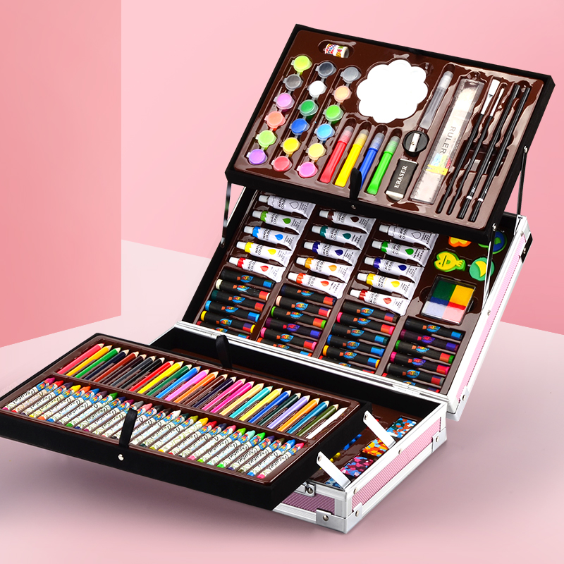 Watercolor pen set children's brush professional art elementary school color pen safe non-toxic washable kindergarten painting tool color pen crayon color pen girls birthday New Year gift box