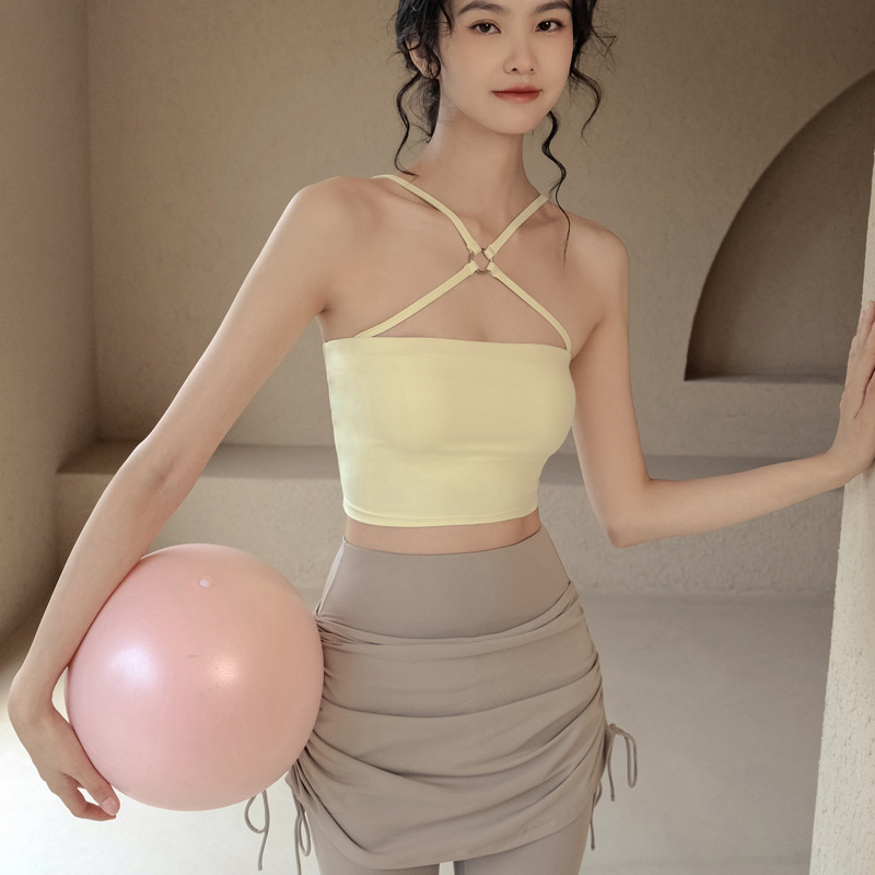 Yoga Lingerie Sports Bra Woman With Chest Cushion Harness Fashion Yoga Suit Beauty Back Sexy Running Fitness Fine Shoulder Strap