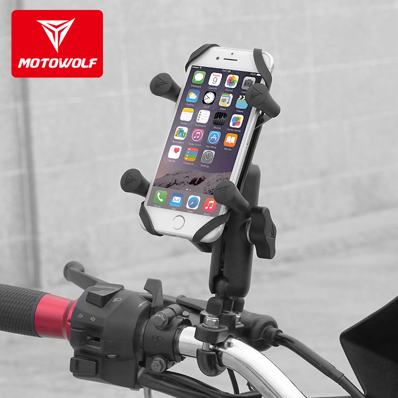 Modowolf aluminum mobile phone navigation stand bike general purpose motorcycle X-type metal frame rechargeable stabilization
