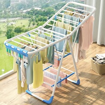 Clothes hanger floor widening simple clothes hanger indoor small foldable clothes hanger floor folding indoor plus coarse tube