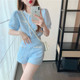 Royal sister summer suit female 2022 new western-style celebrity style age-reducing top thin shorts fashion two-piece set