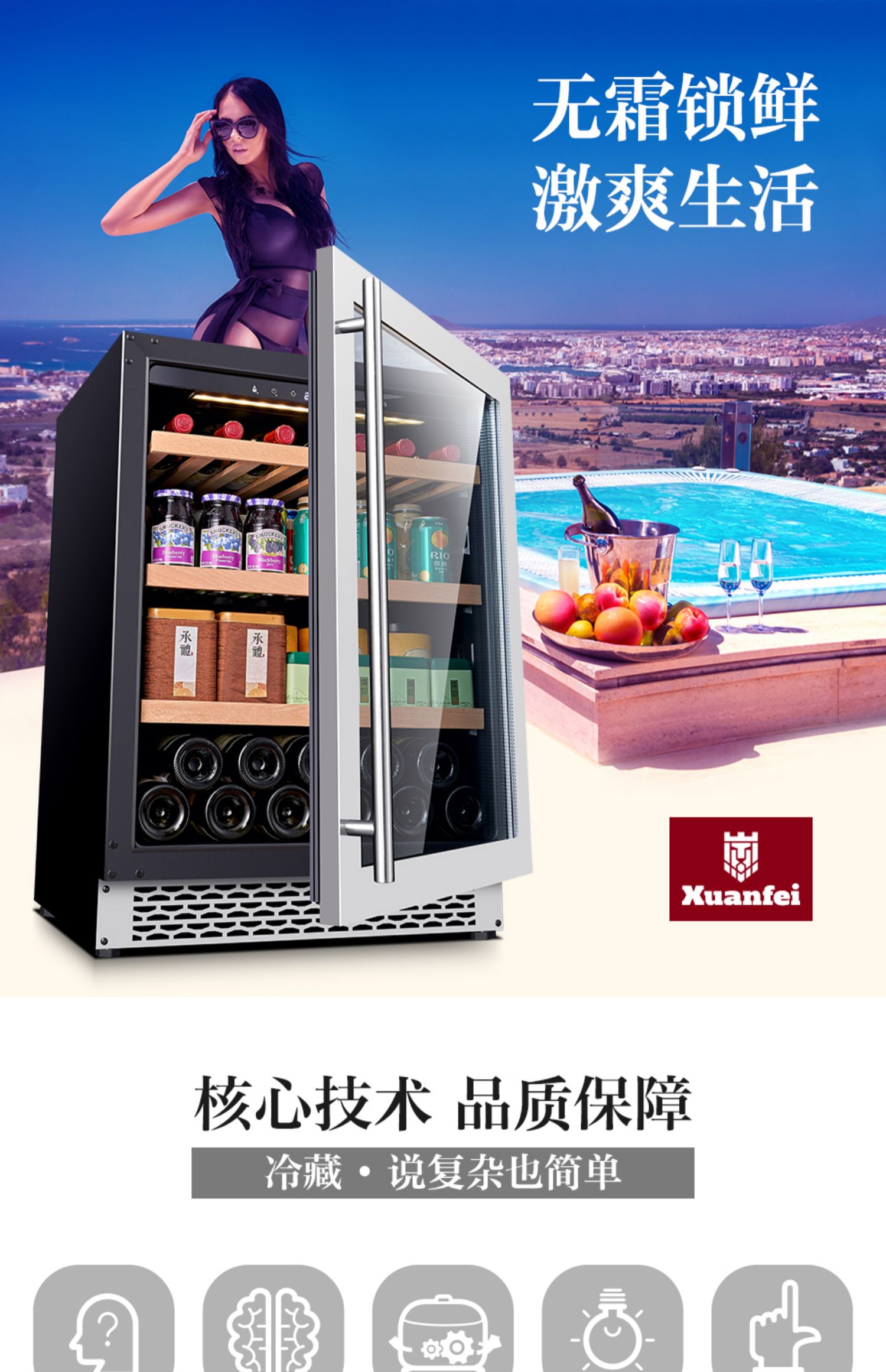 tủ gỗ đựng rượu XUANFEI / Xuanfei nhúng băng thanh lạnh băng tủ lạnh rượu vang tủ lạnh nhúng tủ lạnh lưu trữ tủ lạnh - Tủ rượu vang tủ đựng rượu vang