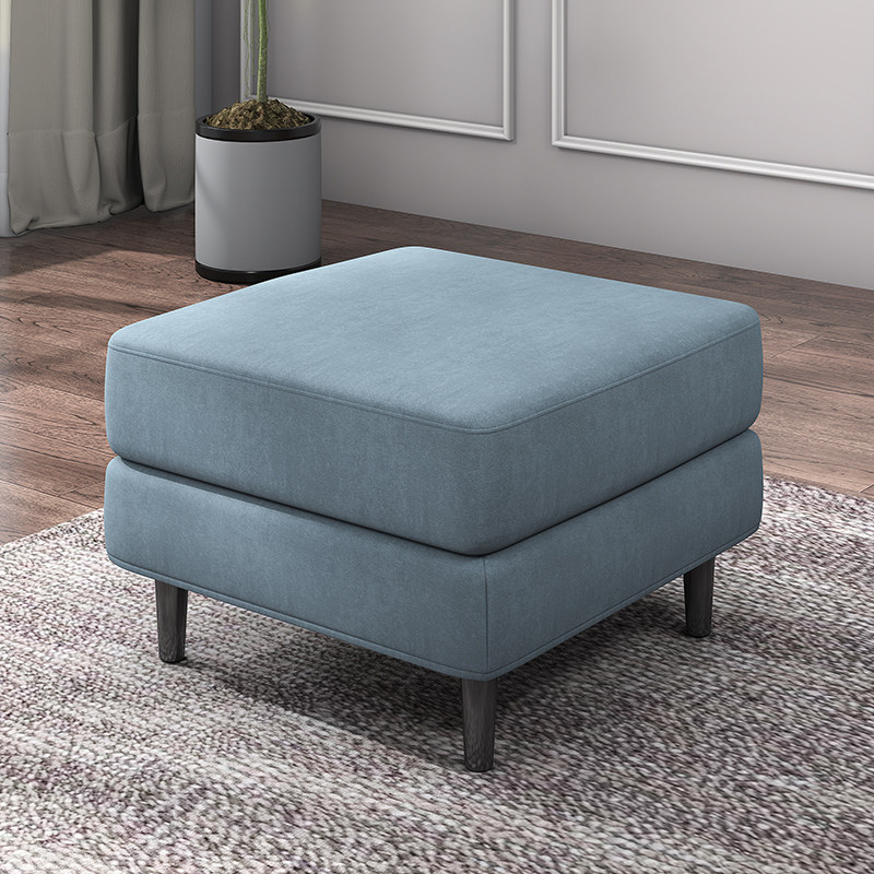 Nordic simple solid wood fabric foot beauty couch single wooden sofa bedroom living room footstool adult high foot