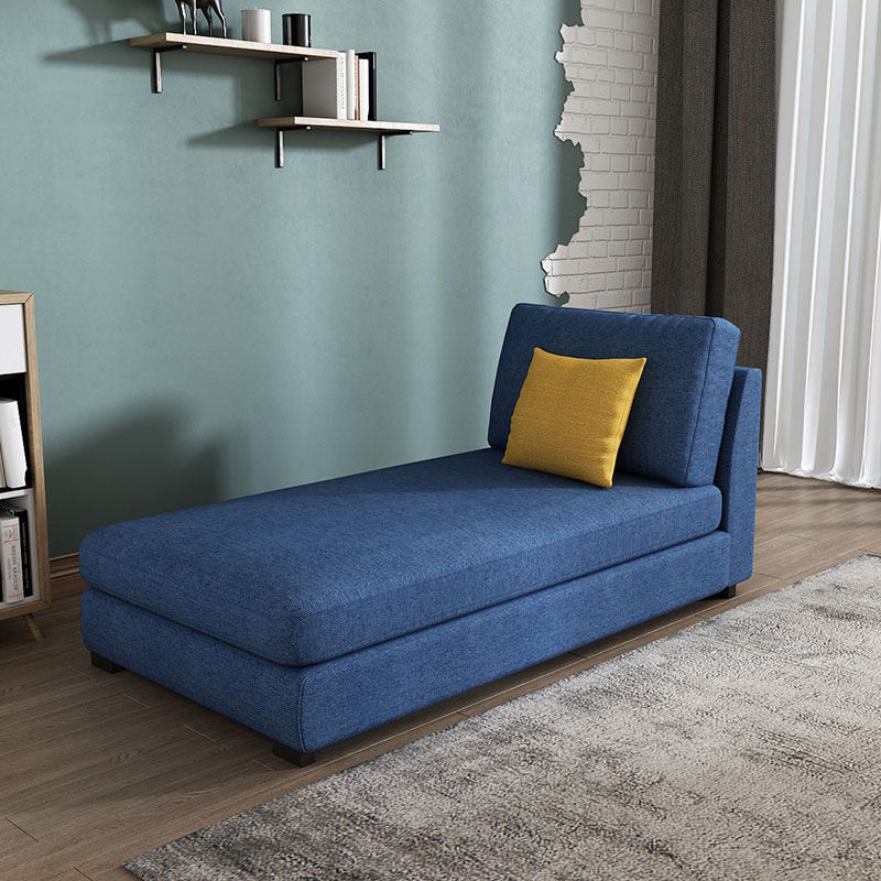 Nordic all solid wood fabric sofa lounge chair living room balcony single chaise longue complete small apartment beauty toffee couch