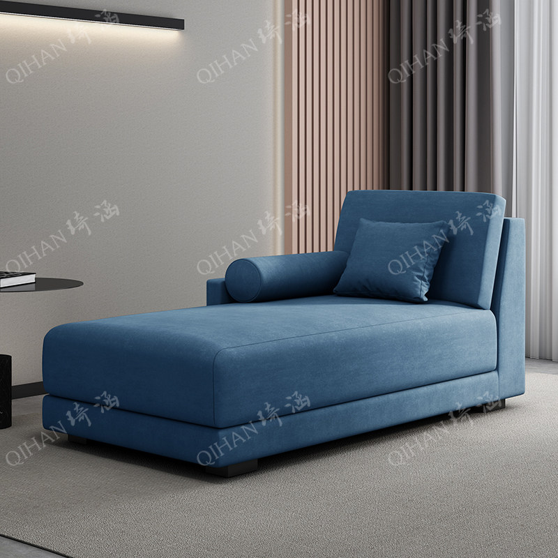 Nordic simple living room chaise lounge chair bedroom small apartment chaise longue solid wood fabric removable and washable living room sofa