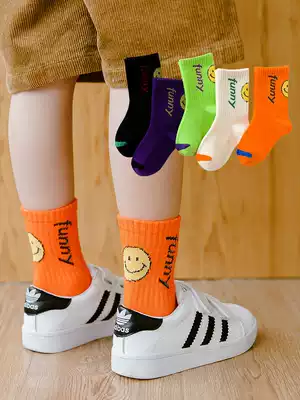 Children's socks spring and autumn thin cotton Boys Girls autumn and winter tide baby sports boys candy color socks
