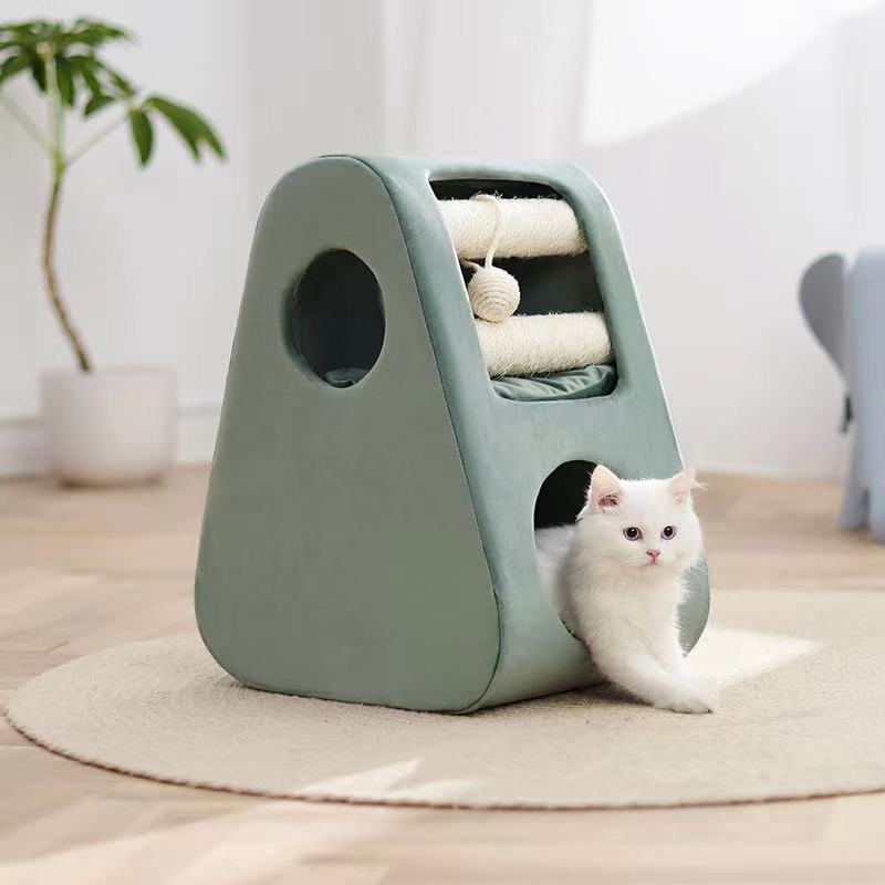 Beast brand small cat climbing frame with cat litter integrated cat litter luxury cat villa cat frame sisal claw grinder pet toy