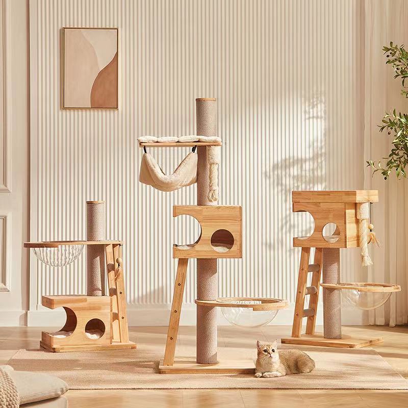 Beast brand solid wood cat climbing frame cat tree cat nest one does not occupy space capsule bowl wooden vertical cat frame cat toy high
