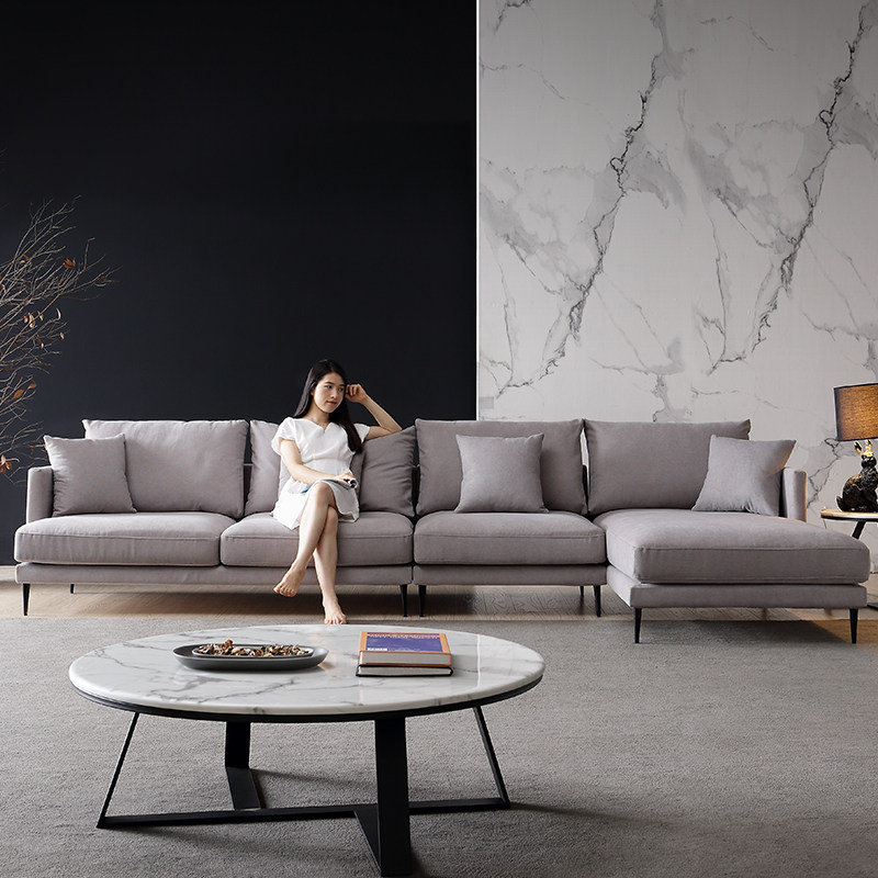 Shu Chun Nordic Sofa Italian Minimal Fabric Sofa Small Family Living Room Modern Simple Latex Furniture