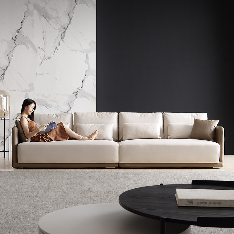 Italian Style Light Lavish Tech Cloth Sofa Small Family Living Room Nordic Trio of 4 Cloth Sofa Brief Modern