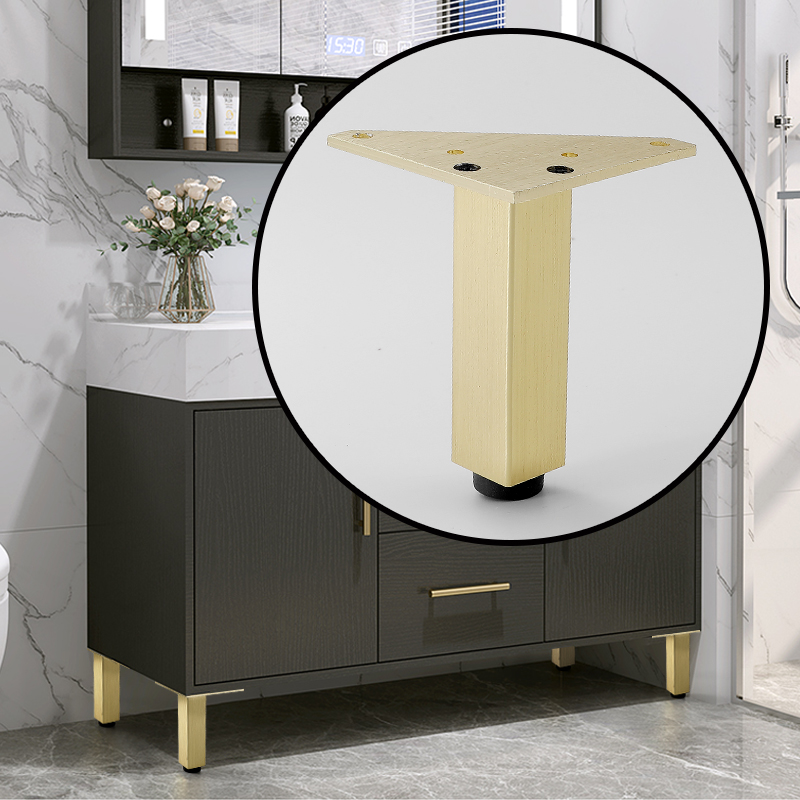 BATH CABINET FEET METAL ALUMINUM ALLOY SOFA FOOT SUPPORT FEET GOLD BLACK FURNITURE FOOT FOOTBED LIGHT LAVISH ADJUSTABLE OVERALL CABINET