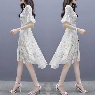 Men's Plus-Size Sexy Women's Clothing, Cross-Dressing Supplies, Waist-Slimming, Slimming Effect, Transvestite Clothing, Elegant Floral Dress
