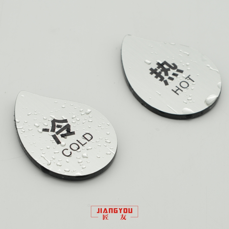 Hot and cold logo sticker Hotel bathroom household powder room faucet switch Hot and cold water label Silver gold notice sticker Logo card Acrylic hot and cold sticker Cold water card Hot water card
