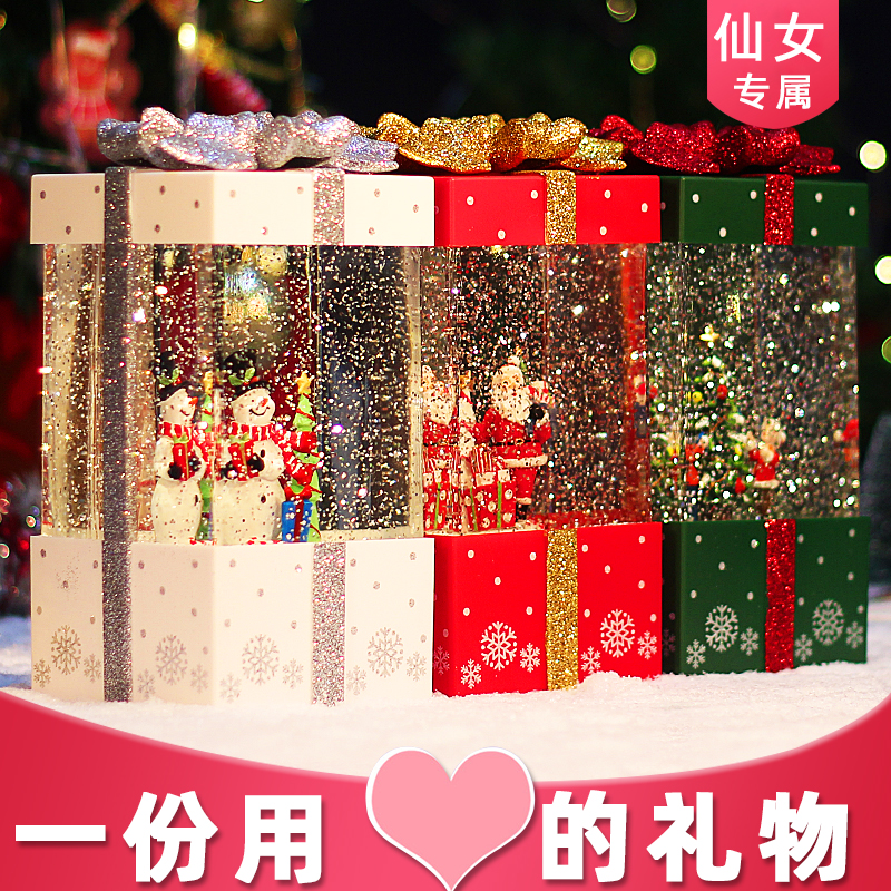 Christmas music box Eight soundboxes Water crystal ball floating snowflakes to send little girl Princess Creative Birthday Gift for Children