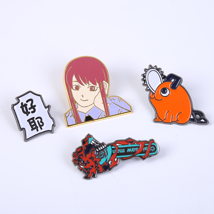 Electric saw Man Pochita Good Profiled Metal Badge Enamel Baking Lacquered Solid Chest with Zinc Remembrance Brooch