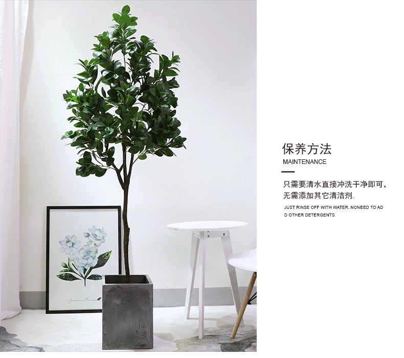 Cây cải xoong cây mô phỏng chậu cải xoong xanh bonsai phòng khách lớn sàn cây xanh trang trí hoa nhựa - Hoa nhân tạo / Cây / Trái cây