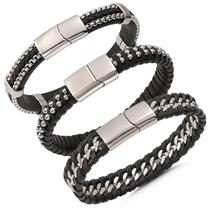 Diy Handwoven Bracelet Stainless Steel Magnet Buckle Fashio