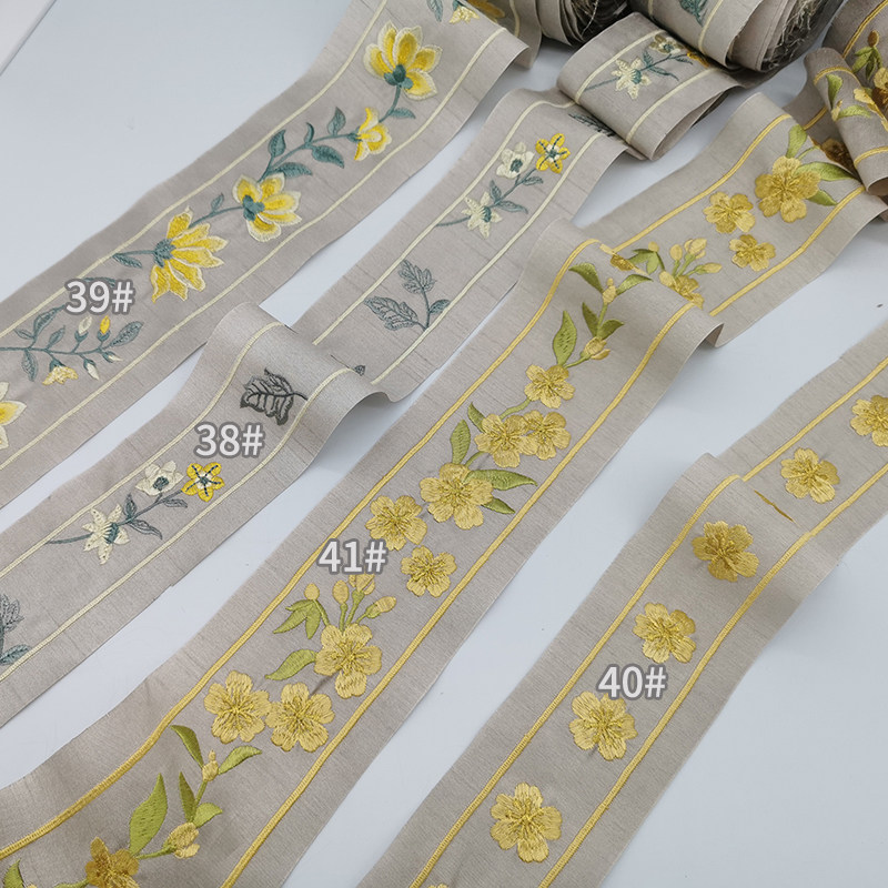 Rose Ding Han Chinese clothing wire Juan find Hanfu skirt head placket embroidery lace accessories DIY doll clothing decoration sideband (cos)