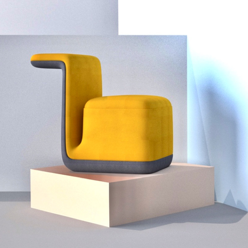 Single sofa chair modern Nordic home creative pipe comfortable fabric balcony seat creative net red leisure chair