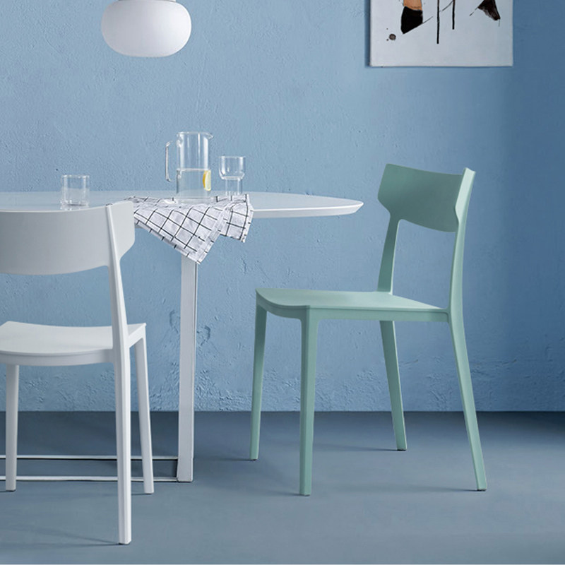 Dining chair Nordic minimalist Home Lazy Lean back Thickened Commercial Milk Tea Shop Negotiate Net Red Pure Color Casual Plastic Chair