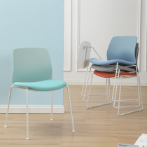 Nordic Conference Room Chair Stacked Backrest Office Chair Home Bow Plastic Dining Chair No Armrest Simple Training Chair