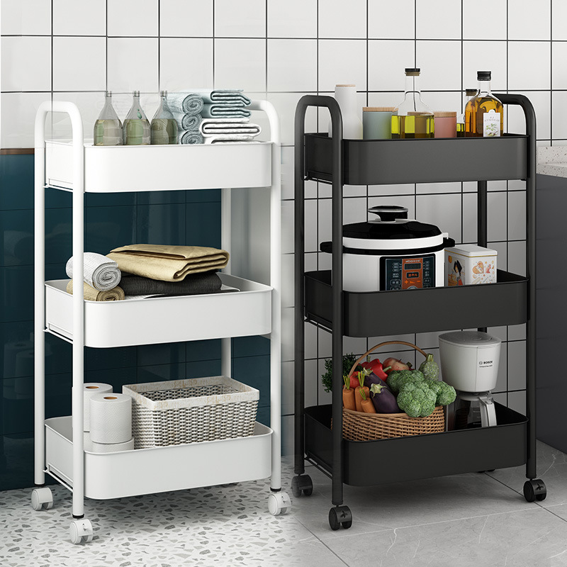 Small cart shelving floor multilayer mobile shelving shelf Zero easel kitchen bedroom home storage floor holder with wheel