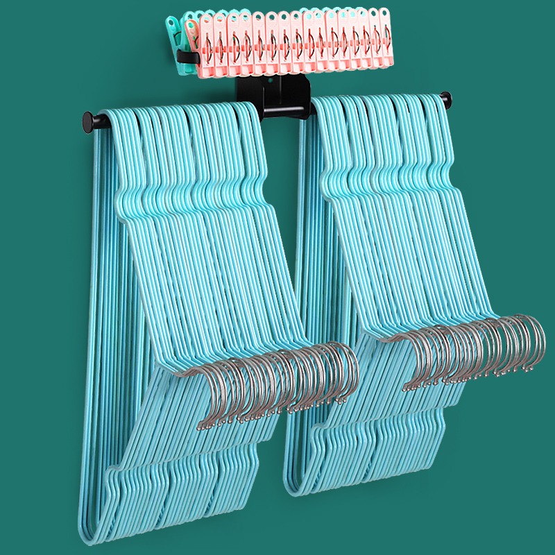 Hanger containing finishing frame Balcony Free of perforated wall-mounted wall Stainless Steel Hanging Clothes Hanger Hooks