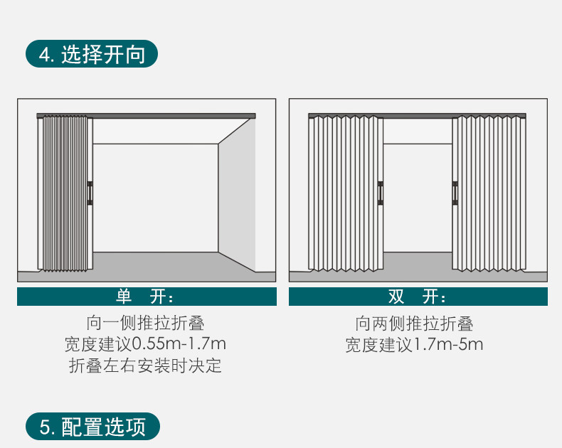 厨房门单开门伸缩门百叶门pvc折叠推拉门卫生间通燃气煤气隐形门详情22
