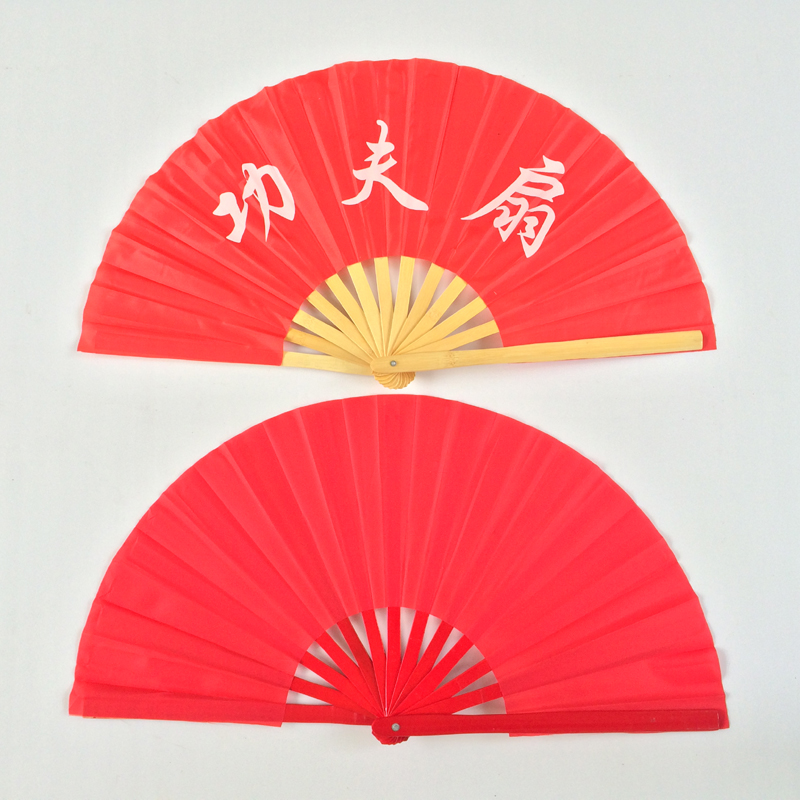 Tai Chi Fan Fan Fan Fan Fan Red Martial Fan Fan Fan Fan Bamboo Bone Performance Practice Mulan Gymnastics Folding Fan Factor