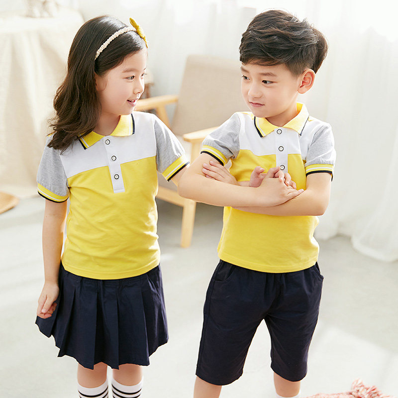 Kindergarten garden uniform summer summer short-sleeved cotton sports teacher suit new children's class uniform primary school uniform