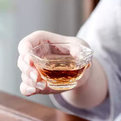 Kung Fu tea cup 6 Master Cup set household glass tea cup small tea cup crystal transparent thick heat resistant