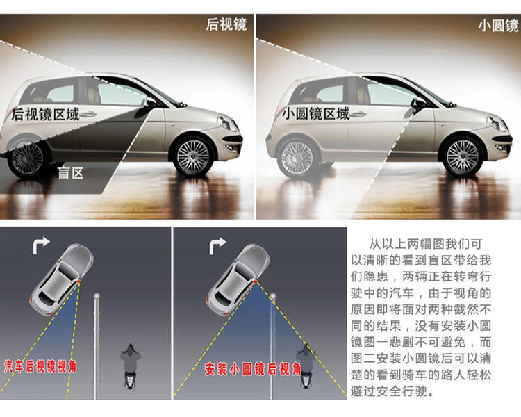 Chery QQ6 cửa hàng xe nhỏ gương tròn lĩnh vực lớn tầm nhìn rộng góc sửa đổi gương cung cấp phụ kiện đặc biệt - Rửa sạch / Chăm sóc vật tư túi du lịch mini