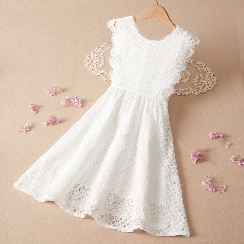 Girl Ocean Dress Summer Dress 2022 New Foreign Pie Big Child Summer Thin Little Girl Summer Children Princess Dresses