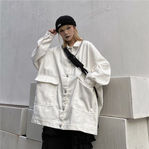 200 Jin fat mm autumn ins casual big pocket jacket coat plus fat plus size student tooling jacket men and women