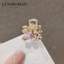 Clip headdress Korean cute rabbit imitation Crystal hairclip grab clip girl hairpin small bangs top clip hairpin